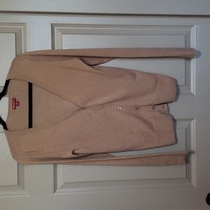 Merona camel soft lightweight button cardigan size small petite